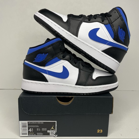 Jordan Shoes - Nike Air Jordan 1 Retro Mid GS “Racer Blue” NEW